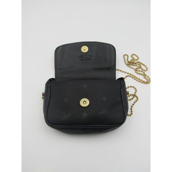✨ MCM Mini Crossbody Bag Black Canvas EUC - Picture 4 of 6